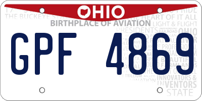 OH license plate GPF4869