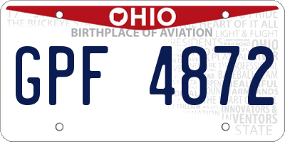 OH license plate GPF4872