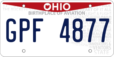 OH license plate GPF4877