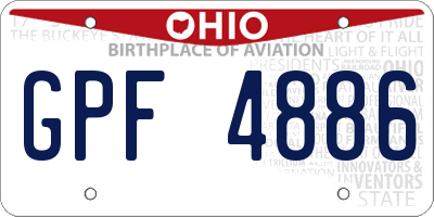OH license plate GPF4886
