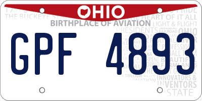 OH license plate GPF4893