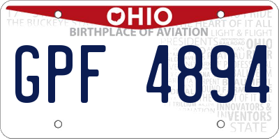 OH license plate GPF4894