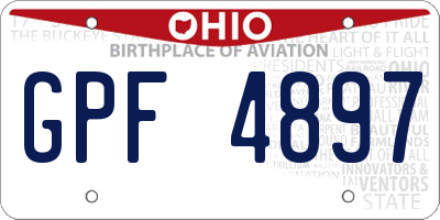 OH license plate GPF4897