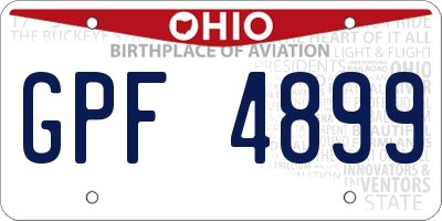 OH license plate GPF4899