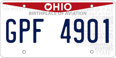OH license plate GPF4901