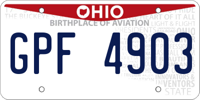 OH license plate GPF4903