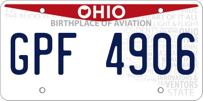 OH license plate GPF4906