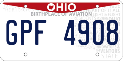 OH license plate GPF4908