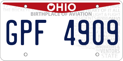 OH license plate GPF4909