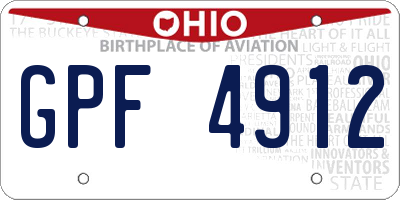OH license plate GPF4912