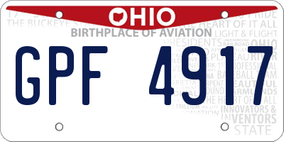 OH license plate GPF4917