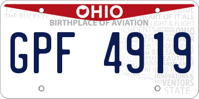 OH license plate GPF4919