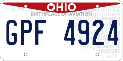 OH license plate GPF4924
