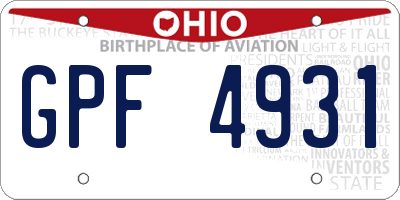 OH license plate GPF4931