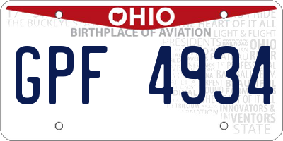 OH license plate GPF4934