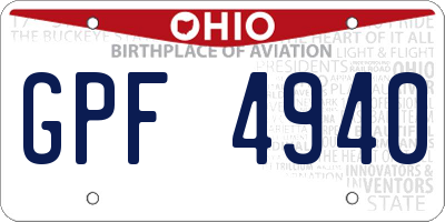 OH license plate GPF4940