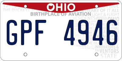 OH license plate GPF4946