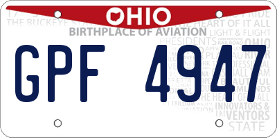 OH license plate GPF4947