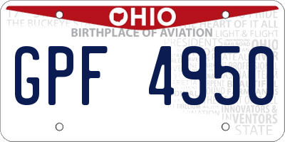 OH license plate GPF4950