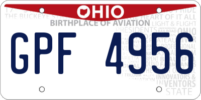 OH license plate GPF4956
