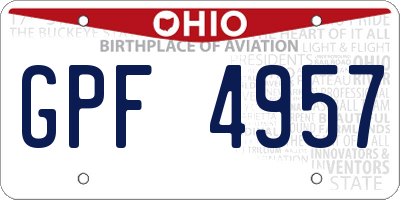 OH license plate GPF4957