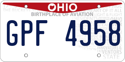 OH license plate GPF4958