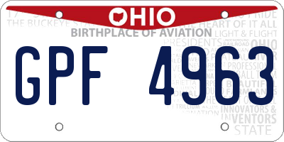 OH license plate GPF4963