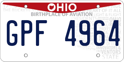 OH license plate GPF4964