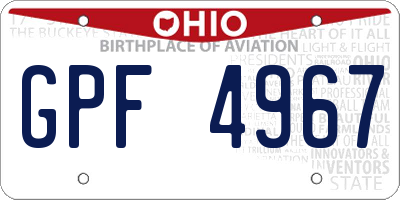 OH license plate GPF4967