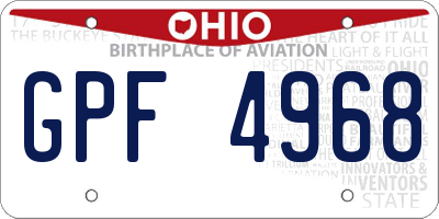 OH license plate GPF4968