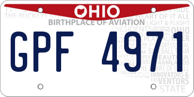 OH license plate GPF4971