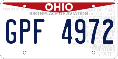 OH license plate GPF4972