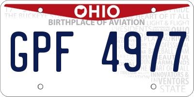 OH license plate GPF4977
