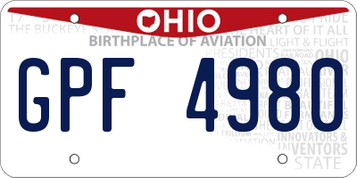 OH license plate GPF4980