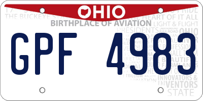 OH license plate GPF4983