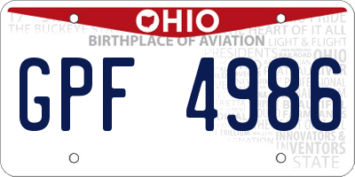 OH license plate GPF4986