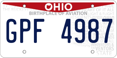 OH license plate GPF4987