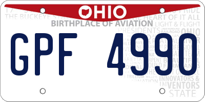 OH license plate GPF4990