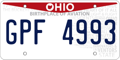 OH license plate GPF4993