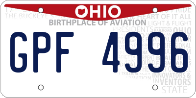 OH license plate GPF4996