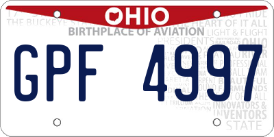 OH license plate GPF4997