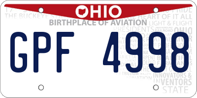 OH license plate GPF4998