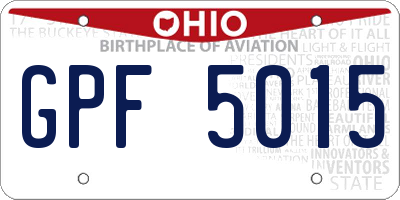 OH license plate GPF5015