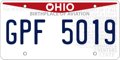 OH license plate GPF5019