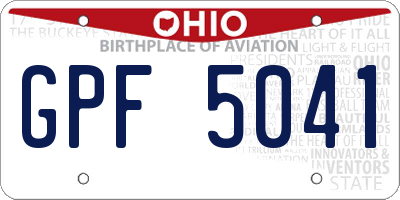 OH license plate GPF5041