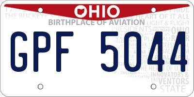 OH license plate GPF5044