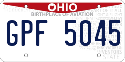 OH license plate GPF5045