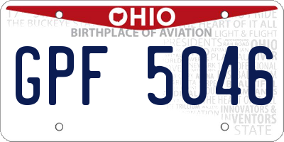 OH license plate GPF5046