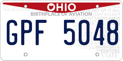 OH license plate GPF5048