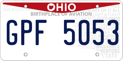 OH license plate GPF5053